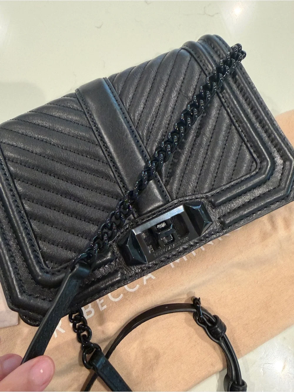 NWT Rebecca Minkoff Black Quilted Crossbody Bag